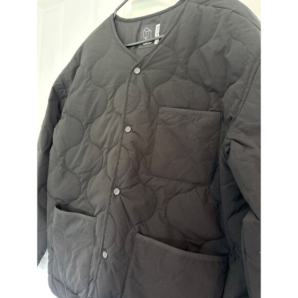 Original Use Mens Large Quilted Snap-Front Jacket In Black - Picture 3 of 7